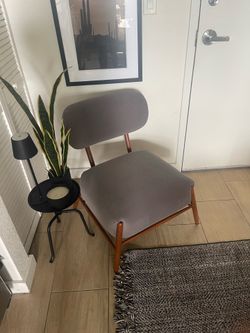 Grey velvet chair