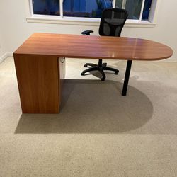 Office Desk And Built In Book Shelf / Storage In Cherry
