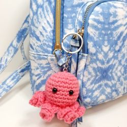 Amigurumi octopus keychain. Crochet octopus bag accessory. Bag charm. Girlfriend gift. Girl gift.