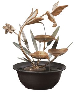 Metal Hummingbird Fountain