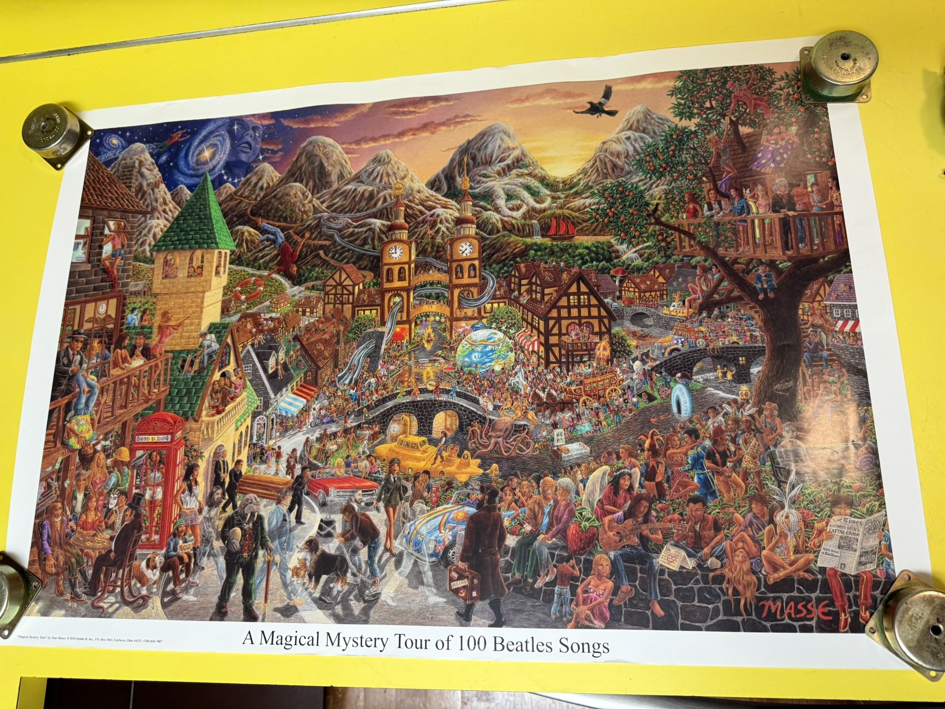 A Magical Mystery Tour Of 100 Beatles Songs Poster Psychedelic Tom Masse