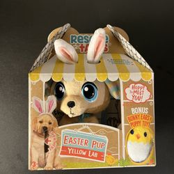 The Little Tikes Rescue Tales - Easter Pup Yellow Lab + Bunny Ears & Dog Toy New
