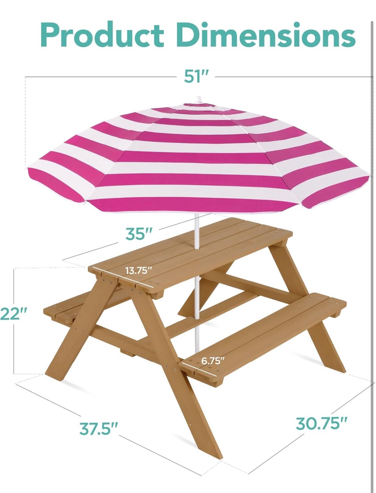 Kids Bench With Umbrella