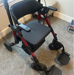 Rollator Walker with Seat and Footrests