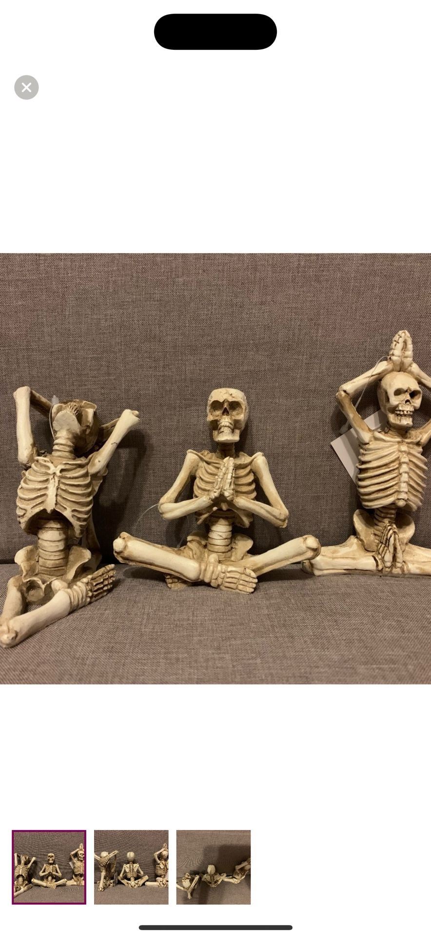 ☠️3 Skeletons Halloween Decor 5”