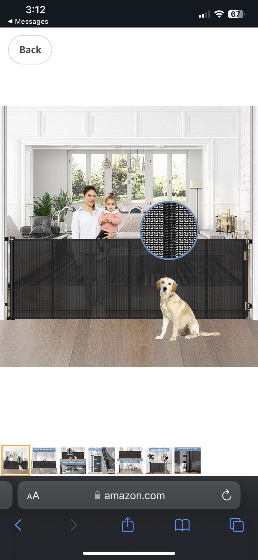Retractable Safety Baby Gate 75 Inch