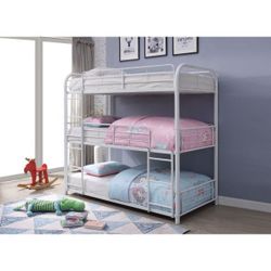 Brand New White Triple Full Bunk Bed