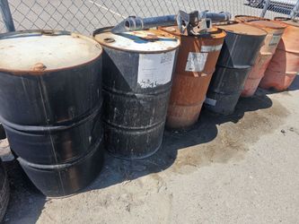 Empty oil drums