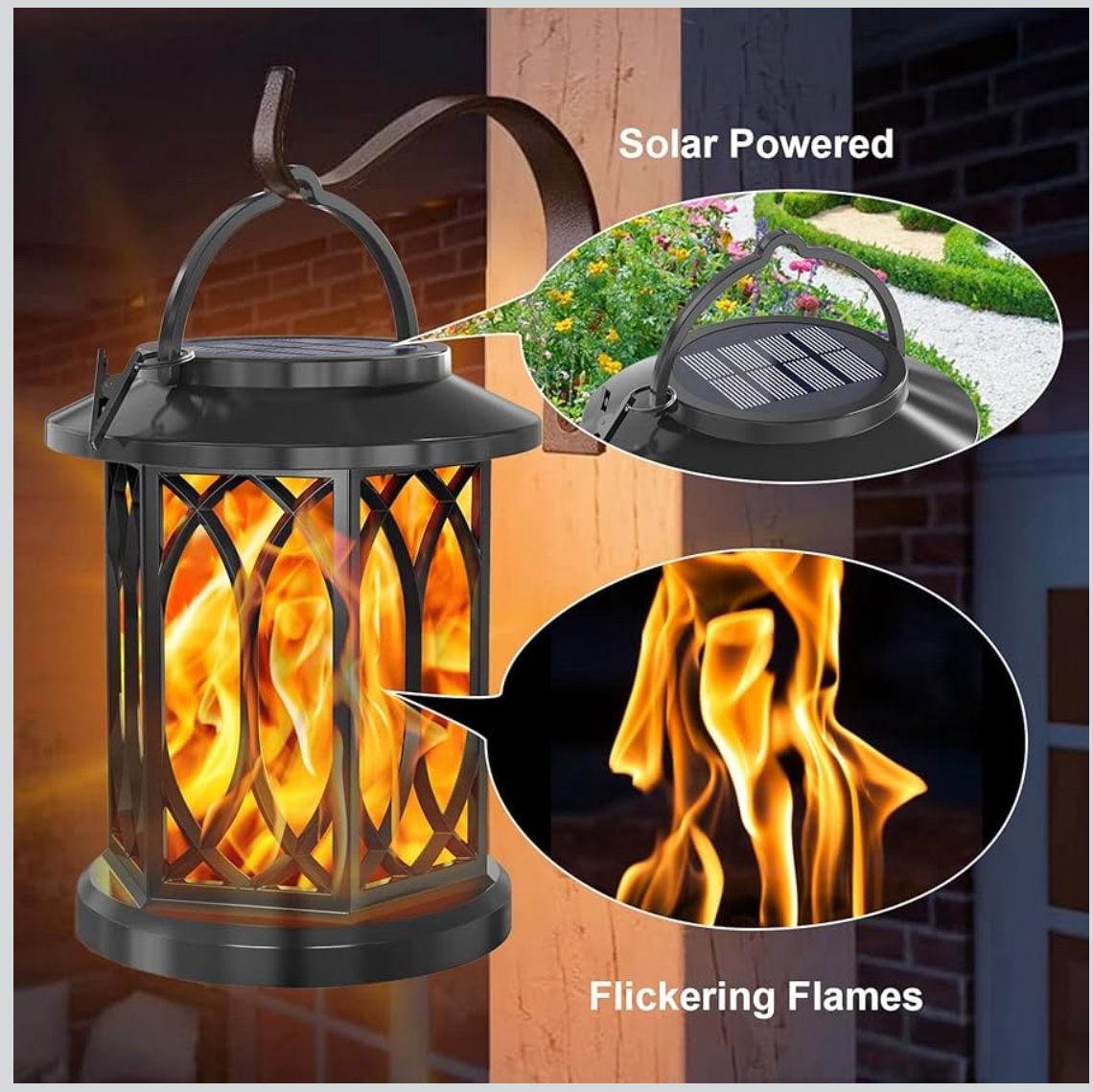 Solar Flickering Lanterns 2 Pack New