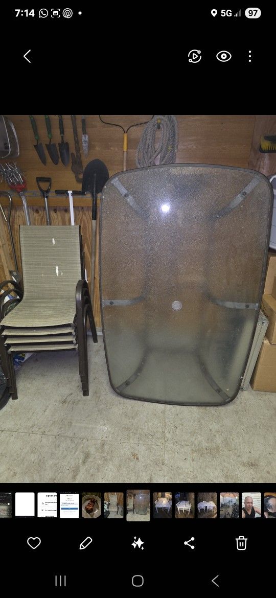 4 Chairs And Table Glass Patio Set