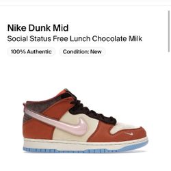 Nike Dunk Mid Social Status Free Lunch Chocolate Milk Size 9.5