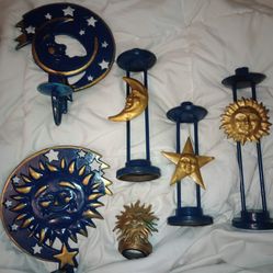 HTF Vintage 90's Whimsigoth Celestial 6 piece complete candle holder etc. collection