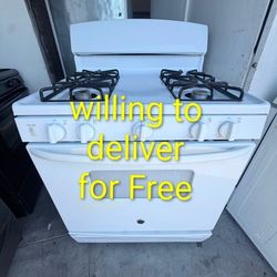 GE 30" White Gas Stove Range – Fully Working – Clean & Ready