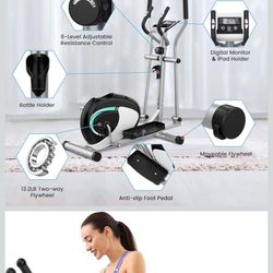Elliptical Exercise Machine, Dripex Magnetic Elliptical Machine for Home, Hyper-Quiet Elliptical Training Machines w/ 6KG Flywheel, 8 Resistance Level