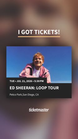 Ed Sheeran Loop Tour San Diego Concert