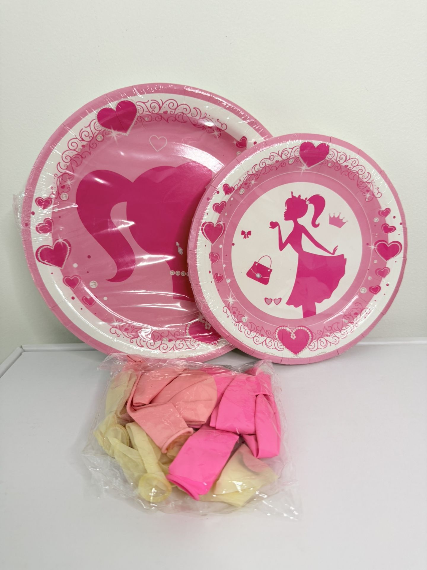 Barbie Silhouette Pink Girl Bday Supplies For 15 People New