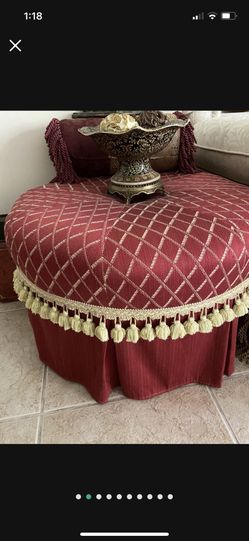 Ottoman Burgundy and Tan/gold