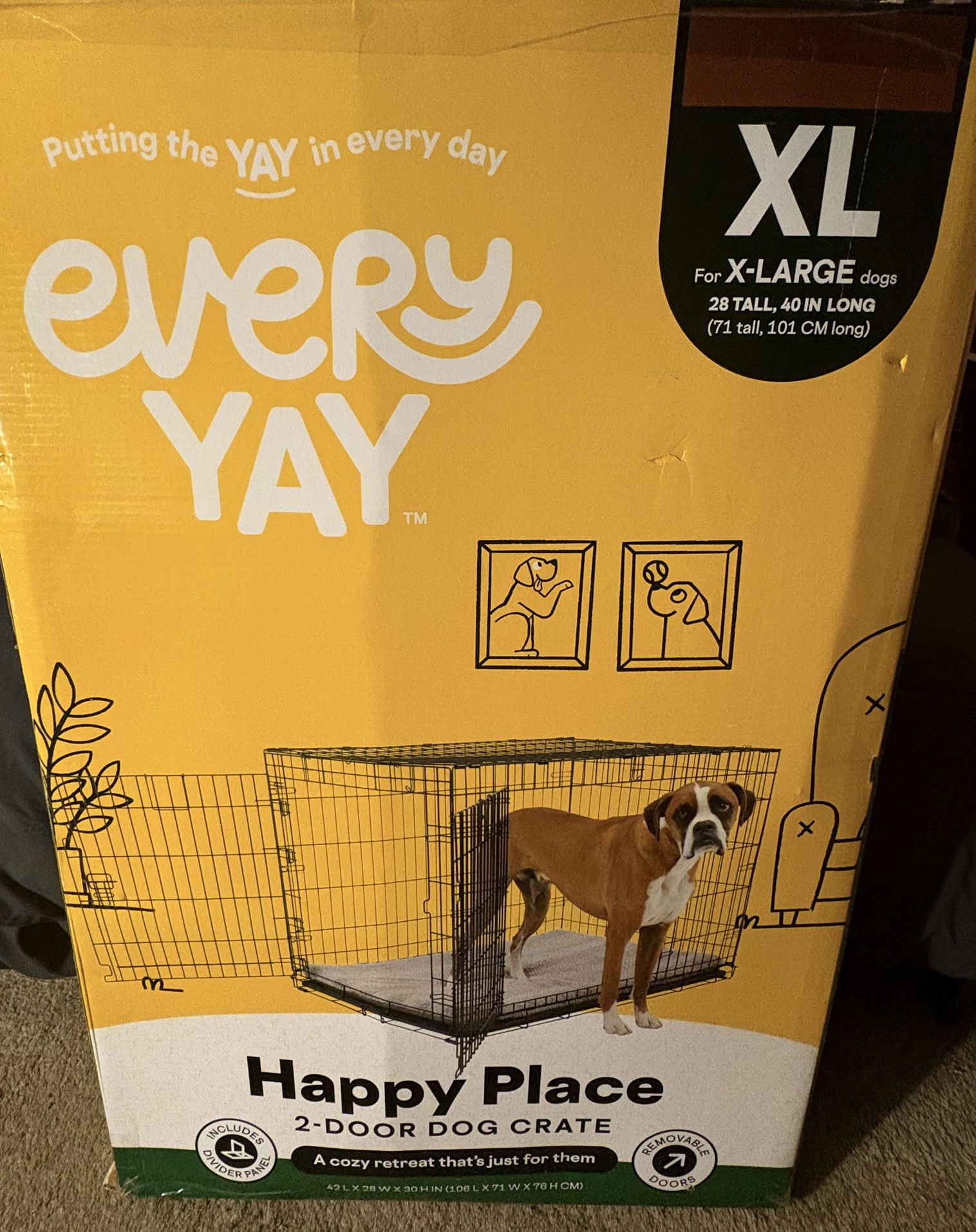 X-Large Dog Crate (28” Tall x 40” Long)