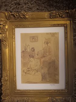 VINTAGE ANTIQUE PABLO PICASSO FAMILY JESTER HAND NUMBERED LIMITED PRINT 198/800