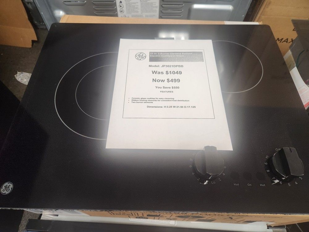 21 in. 2 Burner Element Radiant Electric Cooktop in Black