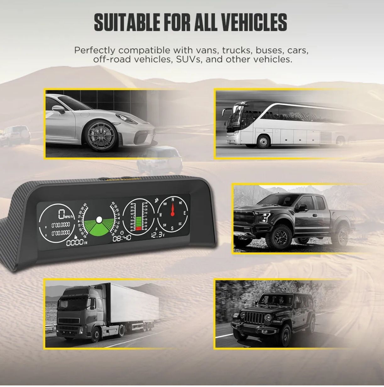 AUTOOL X90 Smart GPS Slope Meter Speedometer Head Up Display Over 