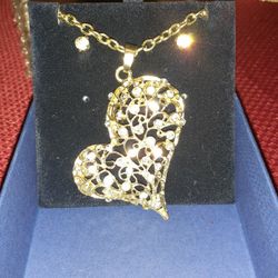 Heart Necklace And Ear Rings