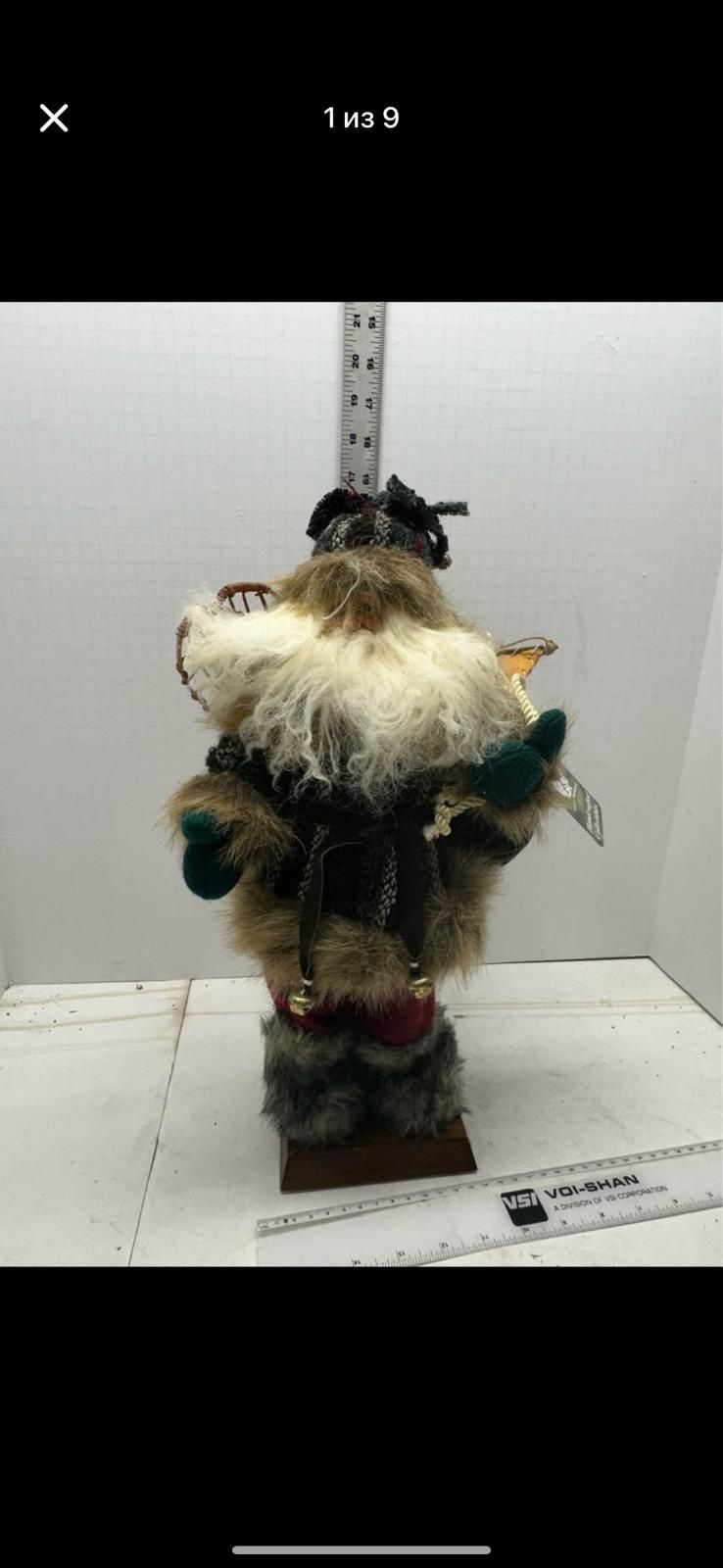 16inch Santa Claus with snow shoes plush Figurine/Statue#F8