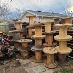Wood Spools For A Dollar An Inch Across