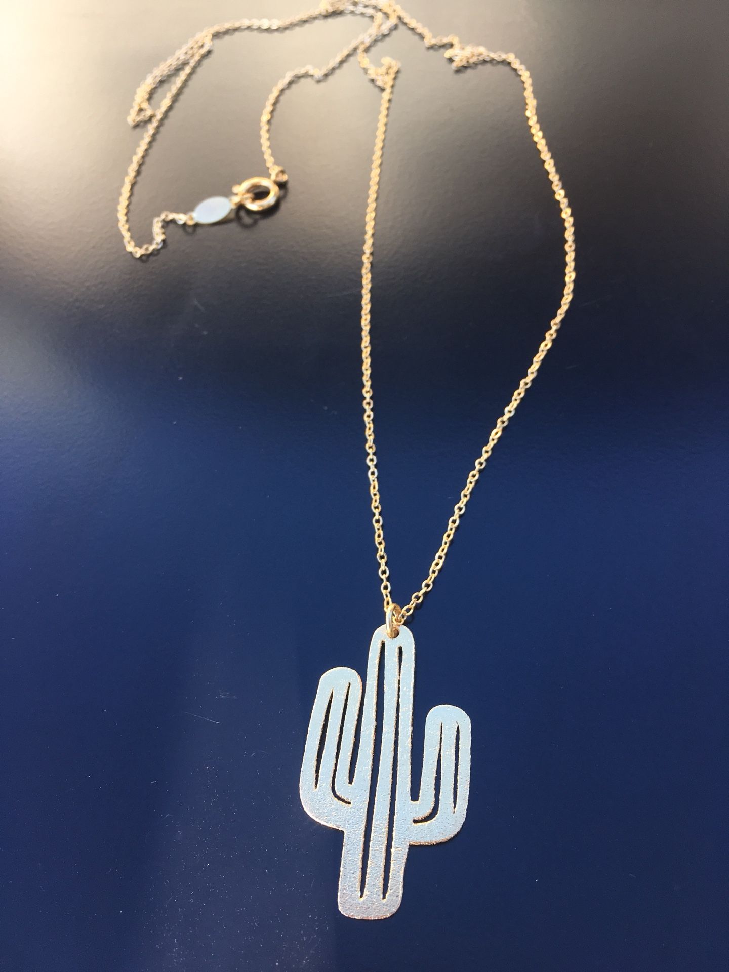 Gold plated cactus necklace