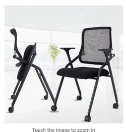 Pack of two stackable and foldable conference chairs black new
