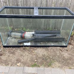 90 Gal Drilled Fish Tank W/ Sump Tank   Dimensions 48x18x24