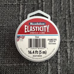 Beadalon Elasticity Stretch Cord Elastic Cord | Clear | Latex-Free Rubber | 0.8 mm 5 m Spool for Bracelet Making