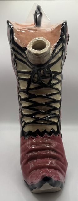 Blue Sky Clayworks Pink “High Heels” Halloween Witch Boot Teapot 