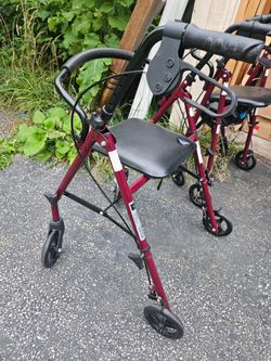 Steel rollator walker