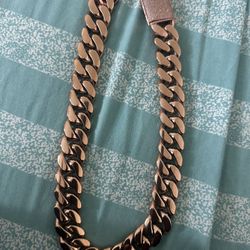 rose gold cuban link chain 