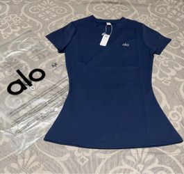 Alo Yoga Navy Blue T-Shirt