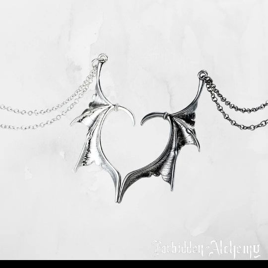 (PAIR) Bat Wing Necklace 
