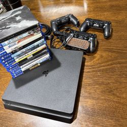 🎮 PS4 Slim 1TB Ultimate Mega Bundle – 3 Controllers + Headset + Keyboard + 15 Games (Skyrim Steelbook!) – $300