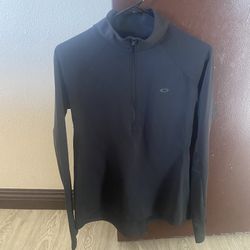 Womens Oakley Black Half Zip Work Out Top - Size Medium