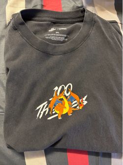 100 Thieves x Pokemon Mega Charizard Y T Shirt - Vintage Black size 2XL