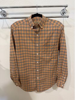 Burberry Check Khaki Plaid Button Up Size XS