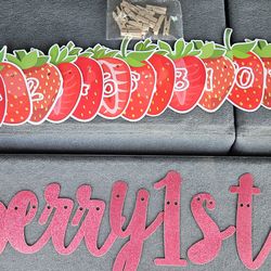 Berry 1st birthday banner and monthly picture banner new