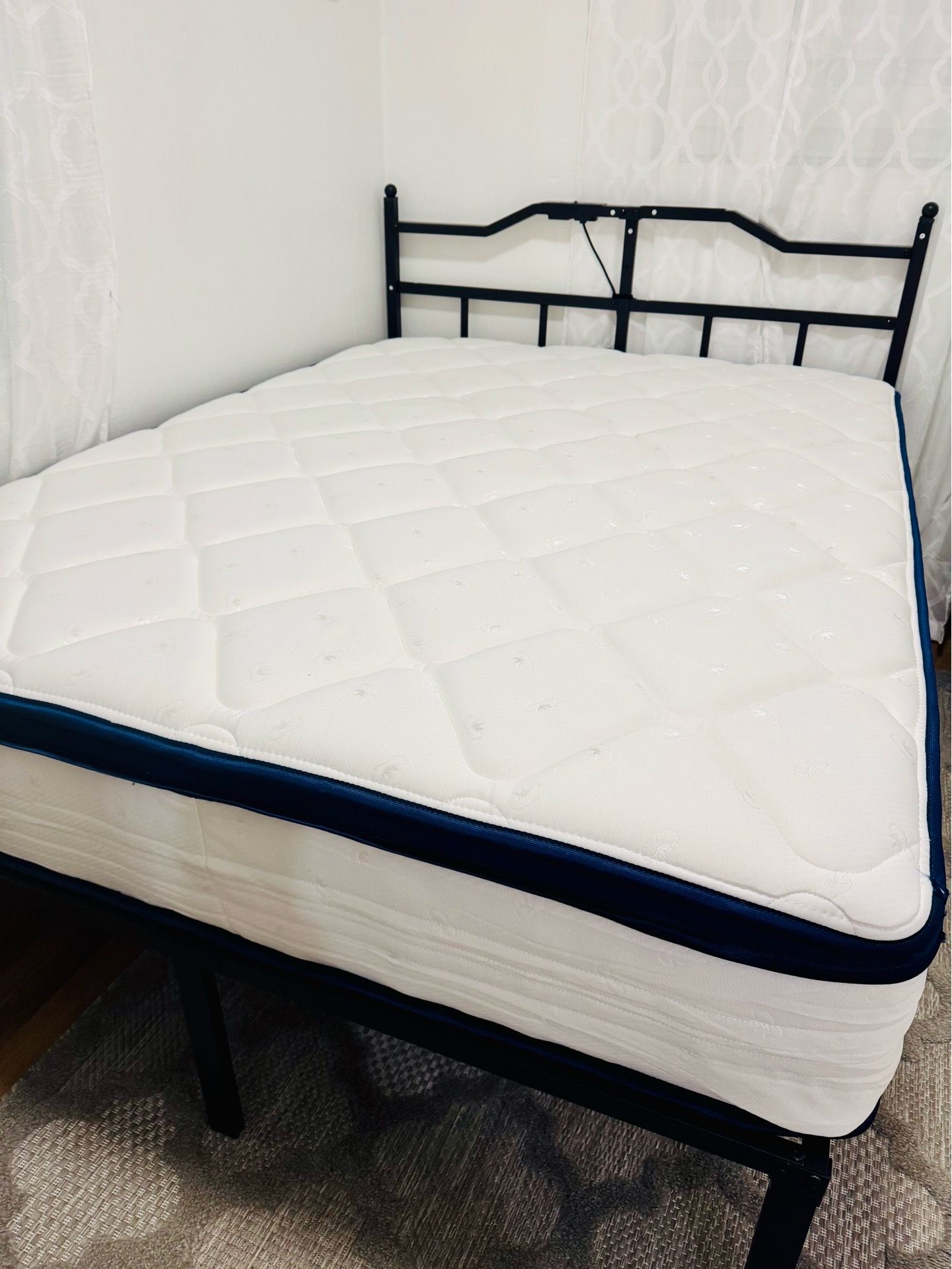 full bed frame & 12 inch hybrid mattress-pick up only