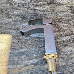 Bathroom faucet, single hole brushed nickel