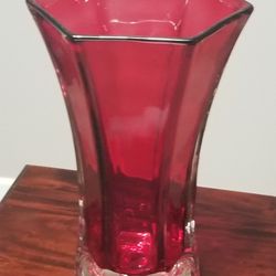Rare Red Hoosier Glass Vase