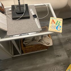 Set Of Two White End Tables 