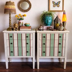 Pier 1 Raie Matching 3-Drawer Accent Nightstands / chests