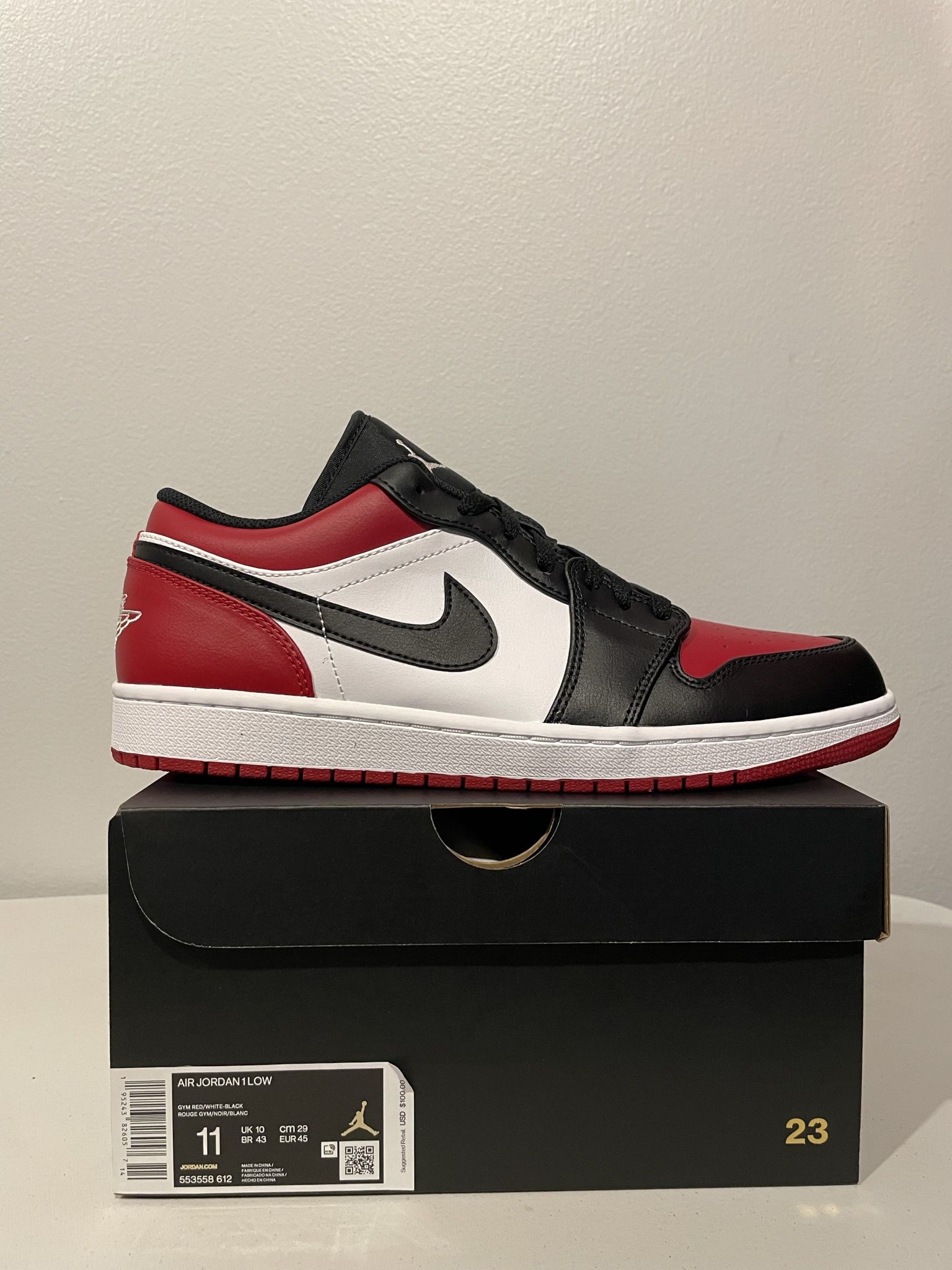 Jordan 1 Low Bred Toe - 11 M