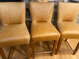 3 Leather Barstools