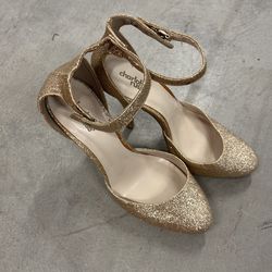 Gold Glitter High Heels Size 8